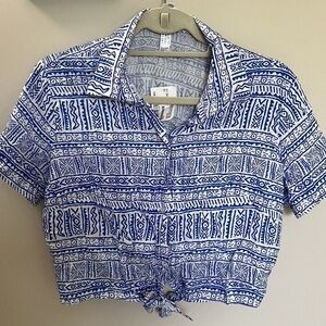 American Apparel button up tie blouse